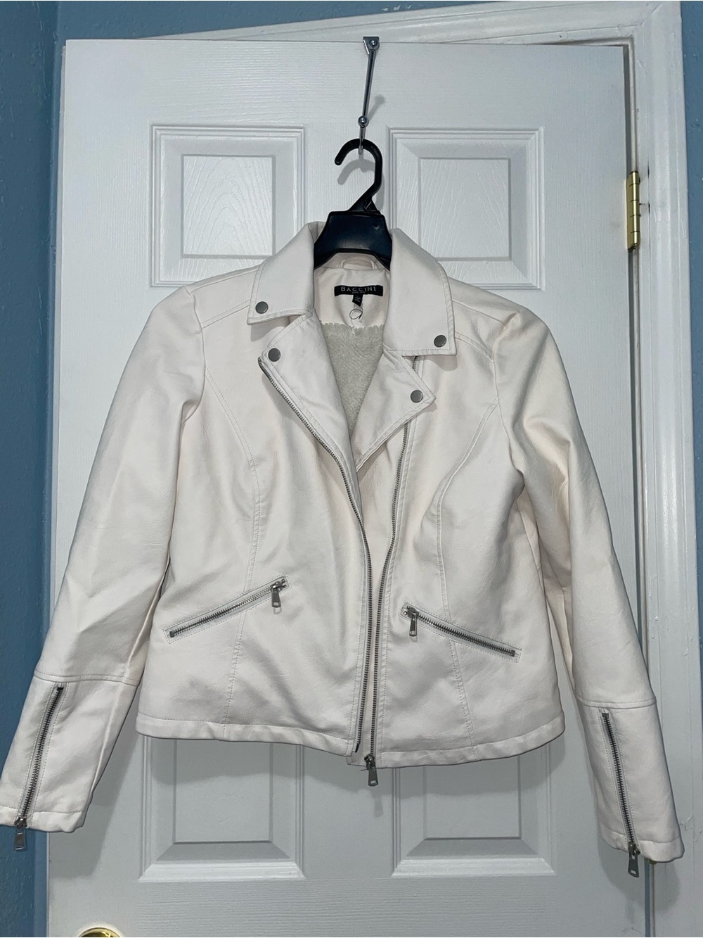 Women's White Moto Jacket